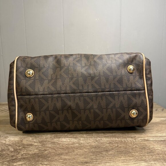 Michael Kors Grayson Logo Small Brown/Acorn Duffel Crossbody Bag - Picture 6 of 7